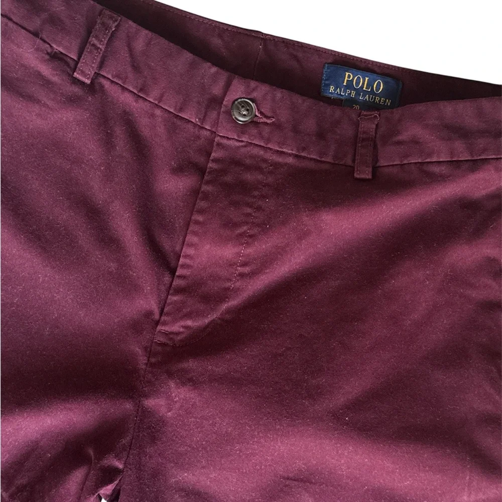 Polo Ralph Lauren flat front five picket size youth 20 Deep Burgundy Chinos
